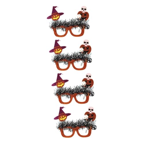 VICASKY 4 Stück Halloween und Erwachsenenspaß Brille Lustige Cosplay Partybrille mit Gruseldesign für Fasching und Kostümpartys Leicht und Wiederverwendbar für Halloween Gastgeschenke von VICASKY