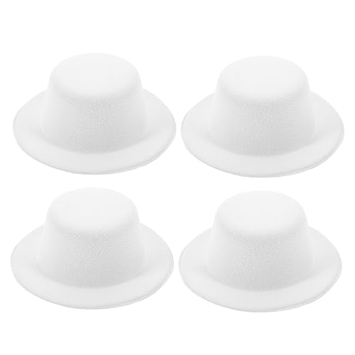 VICASKY Eleganter Flat Top Mini Hut 4 Stück Puppenhut Ornament Set Puppenkleidung Accessoire Spielzeug Für Basteln von VICASKY