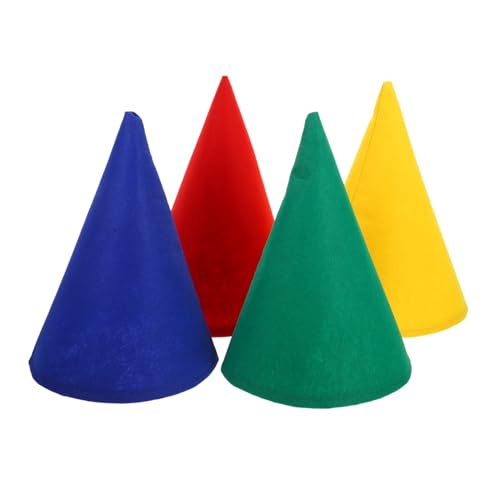 VICASKY 4 Stück Hut Gnome Weihnachtsmützen Kappen Weihnachtszwergmützen Dreispitz Wichtelkegelmütze Gnomenhüte Halloween-cosplay-requisiten Neuheit Hüte -geburtstagsmütze Filzstoff von VICASKY