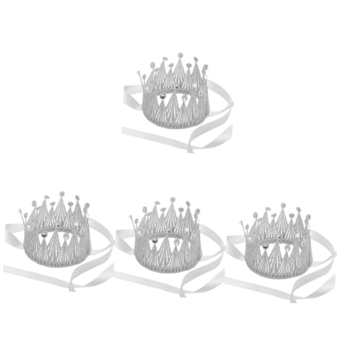 VICASKY 4 Stück Kindergeburtstagskrone mit Band Leichte Prinzessin Haarschmuck Silbernes Party Stirnband Strapazierfähige Stoffkrone für Mädchen Vielseitiges Zubehör für Kostüm und Feier VICASKY 4 Stück Kindergeburtstagskrone mit Band Leichte Prinzessin Haarschmuck Silbernes Party Stirnband Strapazierfähige Stoffkrone für Mädchen Vielseitiges Zubehör für Kostüm und Feier von VICASKY