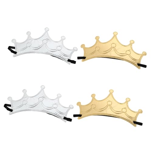 VICASKY 4 Stück Krone Stirnband Teiliges Gold und Silber Wiederverwendbare Geburtstagskrone für Jungen und Mädchen Bequemes Sicheres Material Geeignet für Partys Fotos und Kostümfeiern VICASKY 4 Stück Krone Stirnband Teiliges Gold und Silber Wiederverwendbare Geburtstagskrone für Jungen und Mädchen Bequemes Sicheres Material Geeignet für Partys Fotos und Kostümfeiern von VICASKY