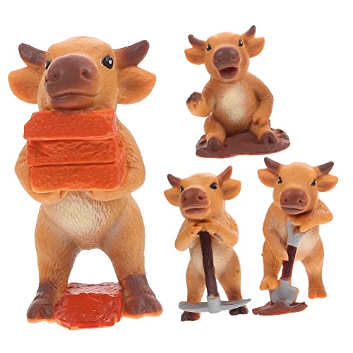 VICASKY 4 Stück Kühe Modell Realistische Kuh Figuren für Desktop Deko Farm Tiere Lustige Tier Ornamente Geschenkidee für Garten Büro Dekoration von VICASKY