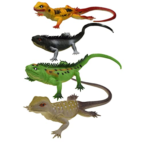 VICASKY 4 Stück Künstliche Eidechsen Eidechsen Für Gummi Reptil Geburtstagsparty Zubehör Reptil Party Dekorationen Gefälschte Reptil Party Gefälligkeiten Plastik von VICASKY