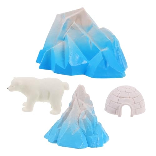 VICASKY 4 Stück Lebensechte Mini Eishaus Modelle mit Polar bären Figuren Puppenhaus Zubehör Realistische Winterlandschaft Dekoration für Mikro dioramen VICASKY 4 Stück Lebensechte Mini Eishaus Modelle mit Polar bären Figuren Puppenhaus Zubehör Realistische Winterlandschaft Dekoration für Mikro dioramen von VICASKY