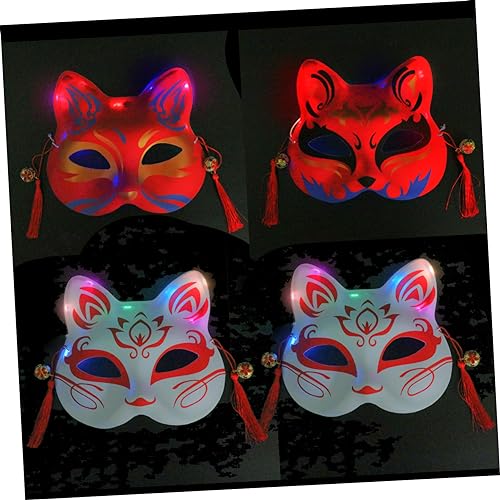VICASKY 4 Stück Leuchtmasken Halloween Masken Cosplay Masken Modische Masken Parodie Masken Maskenball Masken Halloween Anzieh Requisiten Halloween Party Dekorationen Leuchtende von VICASKY