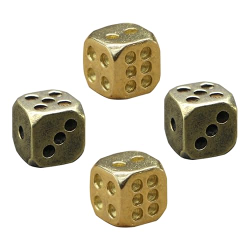 VICASKY 4 Stück Messingwürfel Würfeln Würfelturm Golddekor Würfelspiel große Würfeldekorationen spielwürfel spielewürfel tischdeko esstisch Würfel-Verzierung Würfel Dekoration VICASKY 4 Stück Messingwürfel Würfeln Würfelturm Golddekor Würfelspiel große Würfeldekorationen spielwürfel spielewürfel tischdeko esstisch Würfel-Verzierung Würfel Dekoration von VICASKY