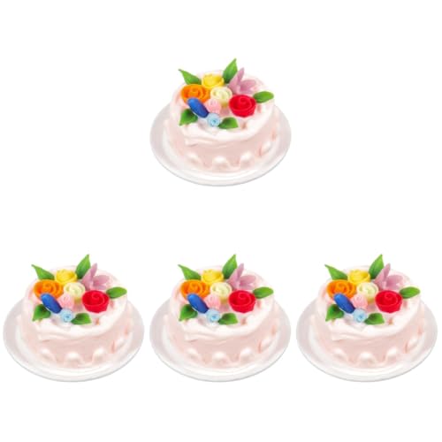 VICASKY 4 Stück Mini-Cupcakes Künstliche Lebensmittel-Requisiten Künstliche Nahrungsmodelle Miniatur-lebensmittelspielzeug Kuchen Aus Dem Puppenhaus Gefälschtes Essen Harz Esstisch von VICASKY