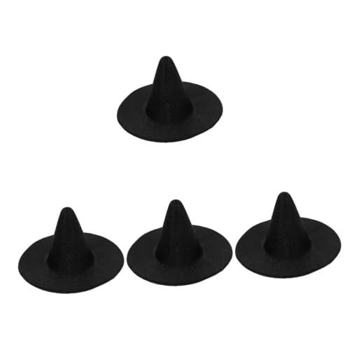 VICASKY 4 Stück Mini Hexenhut aus Kleine DIY Hexenhut Basteldeko Puppenhut Halloween Party Zubehör für Haustiere und Handarbeiten von VICASKY