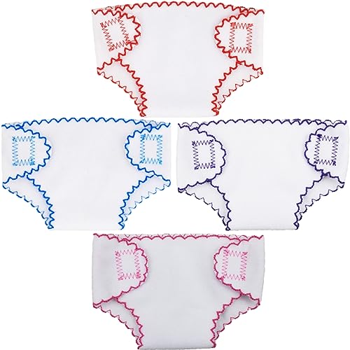 VICASKY Puppen-babywindeln 4 Stück Wiederverwendbare Unterhosen Für Jungen Und Mädchen Rotes Babypuppenzubehör von VICASKY