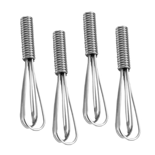 VICASKY 4 Stück Miniatur-Lebensmittelspielzeug-Eierschläger Handmixer Hersteller DIY House Miniature für Miniatur-Schneebesen-Verzierung Mini-Hausküchenzubehör Silver von VICASKY