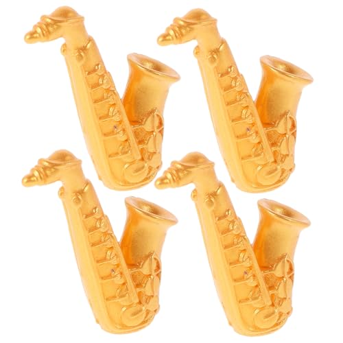 VICASKY 4 Stücke Mini-Saxophone Für Puppenhaus Musik Spielzeug Realistische Miniatur Instrumente Für Kinder Dekorative Requisiten von VICASKY