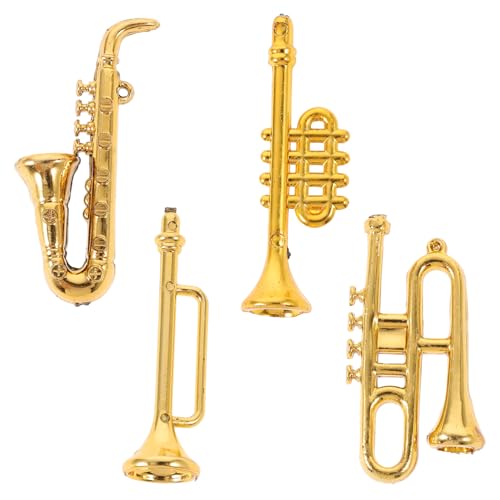 VICASKY 4 Stück Badezimmerdekorationen Kleines Saxophon Mini-Ornamente Puppe Musikinstrument Instrumentenmodell Mini- -dekor Modelle Von Musikinstrumenten Plastik Trompete Baby von VICASKY