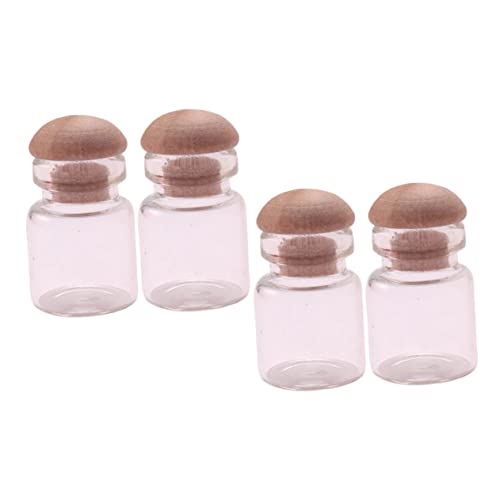 VICASKY 4 Stück Miniglas Werkzeug Kleines Hauszubehör Mini-hausbedarf Mini-hausschmuck Kleines Hausgerät Miniatur-Outdoor-Tools Zubehör Für Puppenhäuser Mini-Flaschen- Hölzern von VICASKY