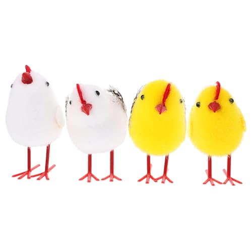 VICASKY 4 Stück Osterküken Süßes Plüschküken Ostern-küken-Dekorationen Partyzubehör Hühnerspielzeug Für Küken Osterdeko Gefälschtes Kükenspielzeug -Huhn-stofftier Schaum von VICASKY