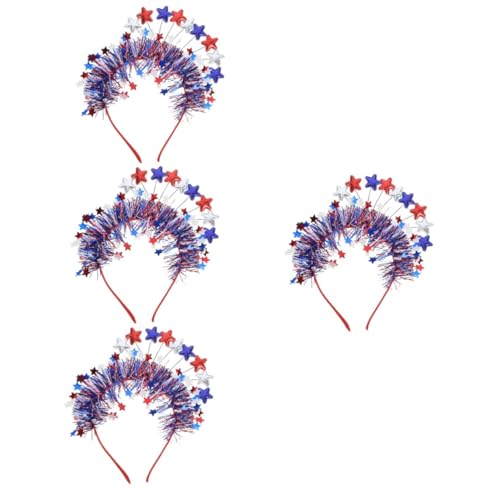 VICASKY 4 Stück Patriotisches Amerikanisches Stirnband mit Kleinen Sternen Rotes Weiß Blaues Haarband für Independence Day Cosplay Party Bequeme Festival Haarreif Dekoration VICASKY 4 Stück Patriotisches Amerikanisches Stirnband mit Kleinen Sternen Rotes Weiß Blaues Haarband für Independence Day Cosplay Party Bequeme Festival Haarreif Dekoration von VICASKY