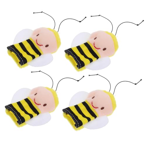 VICASKY 4 Stück Plüsch Bienen Fingerpuppen für Weiche Puppen für Kleinkinder Lernspielzeug für Erzählungen Klassenzimmer Fördert Familieninteraktion und Kreatives Spiel von VICASKY