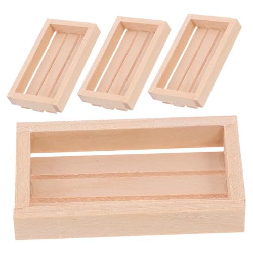 VICASKY 4 Stück Puppenhaus Zubehör Stabile Kleine Holzkisten für Mini Haus Dekoration Vielseitige Miniatur Körbchen zur Organisierten Aufbewahrung VICASKY 4 Stück Puppenhaus Zubehör Stabile Kleine Holzkisten für Mini Haus Dekoration Vielseitige Miniatur Körbchen zur Organisierten Aufbewahrung von VICASKY