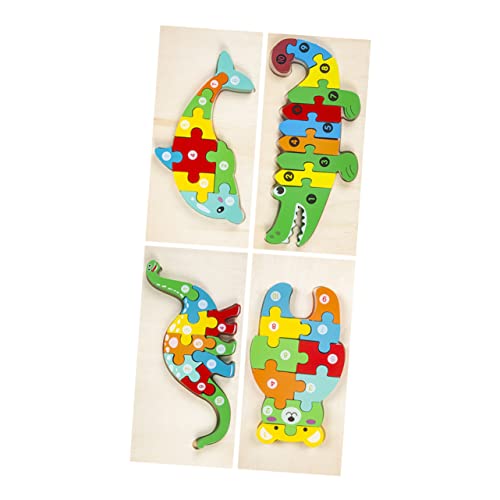 VICASKY 4 Stück Puzzle Tier Lernspielzeug für Kinder kindliche entwicklung Kinder entwicklung Kinderspielzeug Kleinkindspielzeug Holzspielzeug für Kinder pädagogisches Spielzeug für Kinder von VICASKY