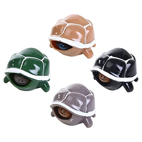 VICASKY 4 Stück Quetschspielzeug Schildkröte Head-Popping- Babyspielzeug für kinderspielzeug Erwachsene Quetschschildkröte Stressschildkröte Plastik von VICASKY