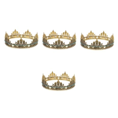 VICASKY 4 Stück Retro Herren Krone Mittelalterliche Vintage Kopfbedeckung Ethno Stil Festliche Hochzeit Cosplay Accessoire Königliche Haarschmuck für Männer von VICASKY