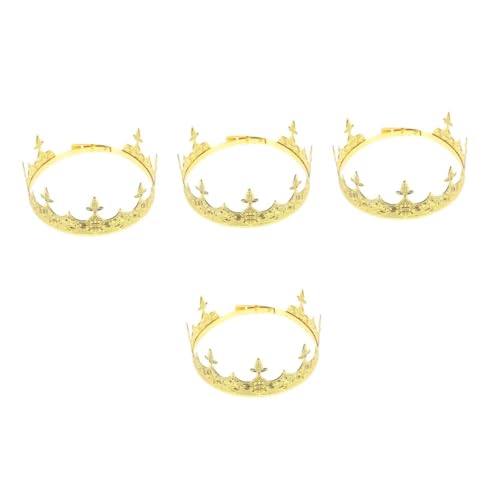 VICASKY 4 Stück Royal Herren Krone aus Feinem Kunsthandwerk Verstellbare Königskrone für Männer Eleganter Kopfschmuck für Fasching Karneval Geburtstag Hochzeit Halloween und von VICASKY