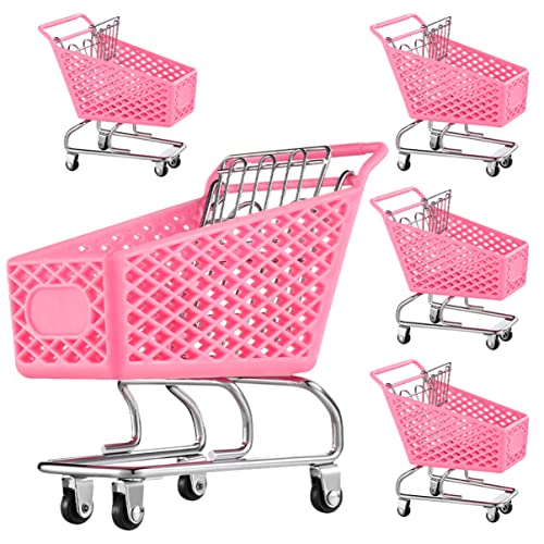 VICASKY 4er-Pack Mini-einkaufswagen Schreibtisch Miniatur-supermarktwagen Dekoratives Aufbewahrungsspielzeug-Set von VICASKY