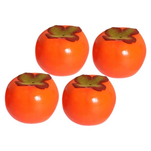 VICASKY 4 Stück Simulation Per Simone Lebensechte Persimone Mini Fälschung Simulieren Schmücken Hängend Farbig Dekorationen Kunstfruchtornament Dekorativ Gefälscht Drinnen Schaum Orange von VICASKY