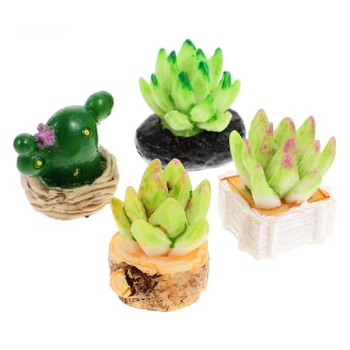 VICASKY 4 Stück Simulierte Pflanzen Mikro Landschaftsornamente Terrakotta Topiary Töpfe Pflanzenständer Künstliche Figuren Für Den Innenbereich Bonsai Künstliches Moos von VICASKY