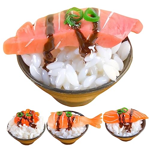 VICASKY 4pcs Sushi-reisformen Für Fotografie-Requisiten Realistisches PVC-gefälschtes Lebensmittelspielzeug Für Jungen Und Mädchen von VICASKY