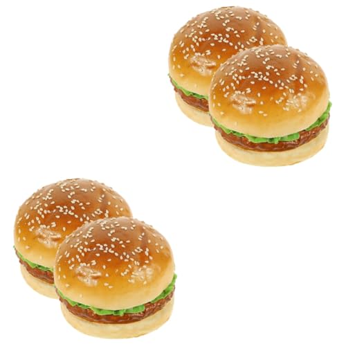 VICASKY 4 Stück Simuliertes Hamburger-Modell Gefälschte Burger-Modelle Eimer Mit Hähnchenkeulen Für EIS Gefälschter Hamburger Künstliches Burgermodell Hotdog Lebensmittel Pu von VICASKY