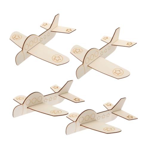 VICASKY Holzflugzeug-Ornament Unvollendetes Bastelset Holzflugzeug-Dekoration Flugzeug-Spielzeug Für Jungen Und Mädchen Pädagogisches Basteln von VICASKY