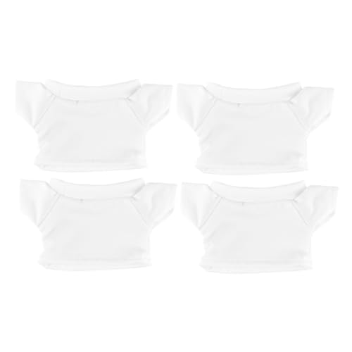 VICASKY 4 Stück Teiliges Bären T Shirt für Stofftiere Austauschbare Kleidung für Plüschbären Runde Ausschnitt Design Lebendige Farben für DIY Dekoration und Puppenspielzeug von VICASKY