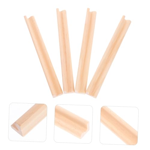 VICASKY 4 Stück Teiliges Domino Halter aus Holz Lange Alphabet und Domino Basis Stabile Spielkarten und Dominosteine Ablage DIY Holzständer für Kreative Spiele und Präsentationen von VICASKY