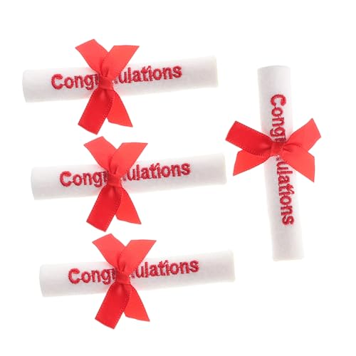 VICASKY 4 Stück Teiliges Graduation Bear mit Mini Diplomrollen Realistische Abschluss Accessoires für Abschlussfeier Hochwertige Plüschbären Dekorationen für Party von VICASKY