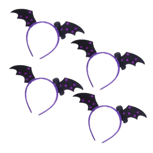 VICASKY 4 Stück Teiliges Halloween Haarreif Fledermaus Haarclip Stirnband Party Karneval Kostüm Zubehör Bequem und Haarschonend für Fasching Karneval Halloween Cosplay von VICASKY
