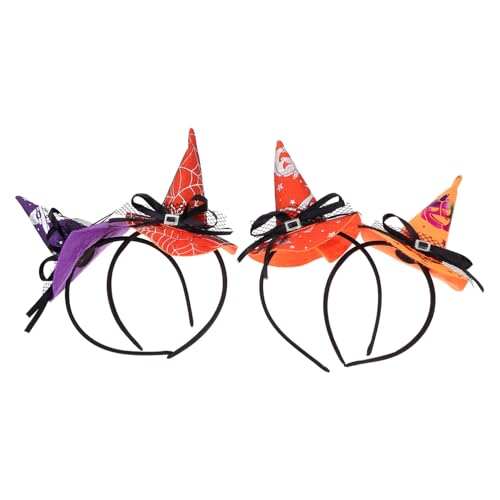 VICASKY 4 Stück Teiliges Halloween Haarreifen Hexenhut Haarschmuck Bequem Langlebig Partydeko für Halloween Karneval Fasching VICASKY 4 Stück Teiliges Halloween Haarreifen Hexenhut Haarschmuck Bequem Langlebig Partydeko für Halloween Karneval Fasching von VICASKY
