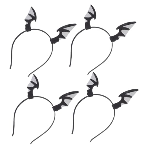 VICASKY 4 Stück Teiliges Halloween Stirnband Schwarzes Netz-bat Headpiece Leichtes Vielseitiges Haarband für Damen und Spukiges Kostümaccessoire für Halloween-party und Cosplay von VICASKY