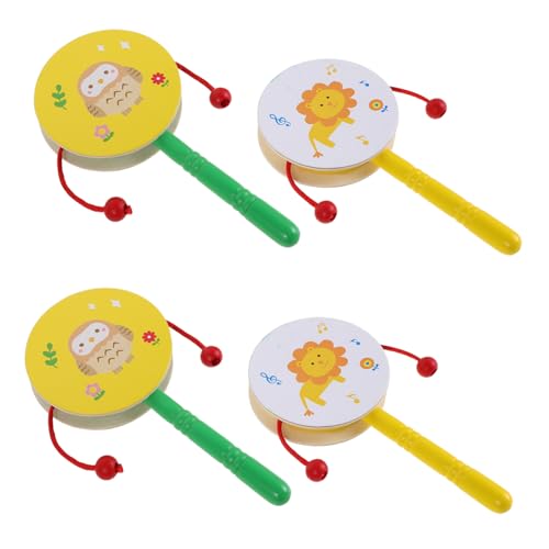VICASKY 4 Stück Teiliges Holz Klapper Set mit Niedlichen Tiermotiven Traditioneller Handtrommel Sanftem Klang Fördert Rhythmus Hand Auge Koordination für Junge Mädchen Frühe Bildung VICASKY 4 Stück Teiliges Holz Klapper Set mit Niedlichen Tiermotiven Traditioneller Handtrommel Sanftem Klang Fördert Rhythmus Hand Auge Koordination für Junge Mädchen Frühe Bildung von VICASKY