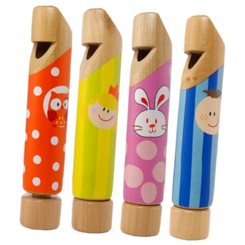 VICASKY 4 Stück Teiliges Holzrutsche pfeifen Robustes Holzspielzeug Einzigartiger Klang Sicherer Musikspaß für Kleinkinder und Frühe Musikalische Bildung von VICASKY
