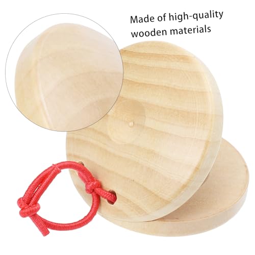 VICASKY 4 Stück Teiliges Kastagnetten Holz Percussion Musikalisches Lerninstrument Rhythmusfördernd für Musikalische Früherziehung Jungen Mädchen von VICASKY