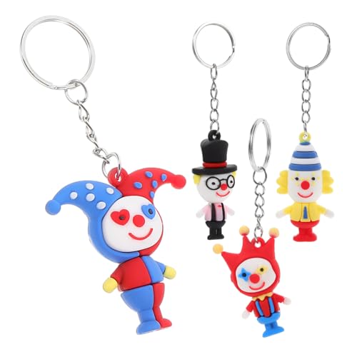 VICASKY 4 Stück Teiliges Kleiner Clown schlüsselanhänger Dekorative Rucksack Taschenanhänger Lustige Schlüsselbund dekoration für Party mitgebsel und Geburtstagsgeschenke von VICASKY