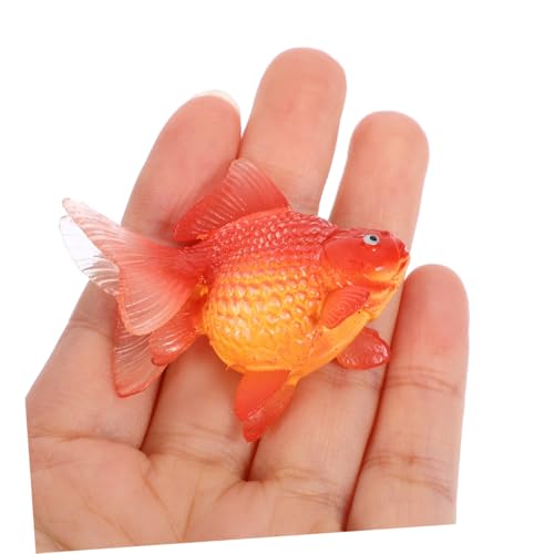 VICASKY 4 Stück Teiliges Koi Fisch Figuren Realistisch Schwimmende Kunststoff Goldfische Kindersicher aus Ungiftigem Material Detailgetreue Aquarium Deko für Teich und Lernspielzeug von VICASKY