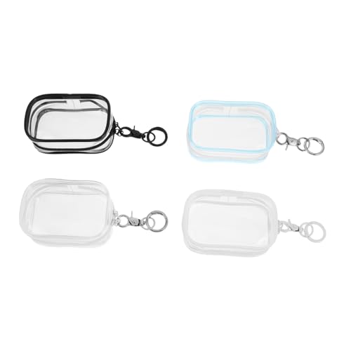 VICASKY 4 Stück Teiliges PVC-Display Schlüsselanhänger Transparente Stabile Aufbewahrungstasche für Plüschfiguren Wetterfest und Tragbar für Außeneinsatz und Sammelobjekte von VICASKY