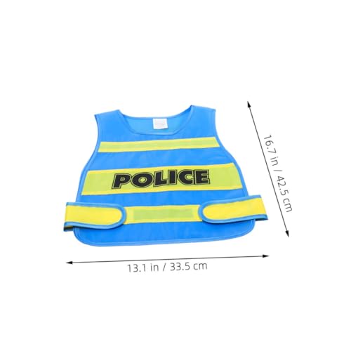 VICASKY 4 Stück Teiliges Polizei Weste Kostüm Leichtes Atmungsaktives Material Vielseitig für Halloween Verkleidungspartys Rollenspiele Widerstandsfähig und Pflegeleicht für Jungen und VICASKY 4 Stück Teiliges Polizei Weste Kostüm Leichtes Atmungsaktives Material Vielseitig für Halloween Verkleidungspartys Rollenspiele Widerstandsfähig und Pflegeleicht für Jungen und von VICASKY