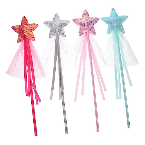 VICASKY 4 Stück Teiliges Prinzessinnen Zauberstäbe mit Glitzerstern Fairy Dress Up für Kostümpartys Geburtstagsfeiern und Rollenspiele VICASKY 4 Stück Teiliges Prinzessinnen Zauberstäbe mit Glitzerstern Fairy Dress Up für Kostümpartys Geburtstagsfeiern und Rollenspiele von VICASKY