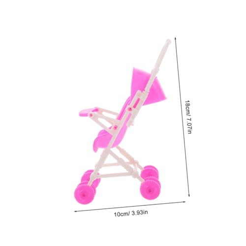 VICASKY 4 Stück Teiliges Puppenwagen für Faltbarer Puppen Kinderwagen mit Farbenfrohem Design Robustem Rahmen und Sonnendach für Mädchen Fantasie und Motorischen Fähigkeiten von VICASKY