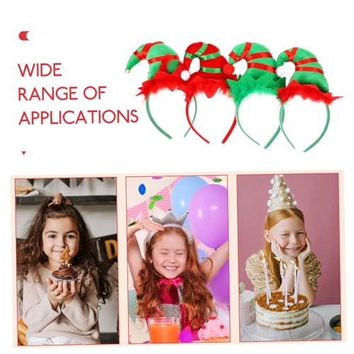VICASKY 4 Stück Teiliges Weihnachts Elfenhut Haarreif für Festlicher Haarschmuck mit Roten und Grünen Bändern Glocken Kugeln Leichter Stoff für Xmas Partys und Kostümfeiern VICASKY 4 Stück Teiliges Weihnachts Elfenhut Haarreif für Festlicher Haarschmuck mit Roten und Grünen Bändern Glocken Kugeln Leichter Stoff für Xmas Partys und Kostümfeiern von VICASKY