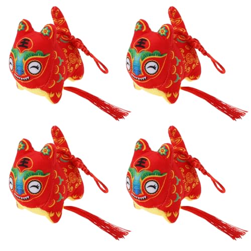 VICASKY 4 Stück Tigerpuppe Sternzeichen Tiger Anhänger Jahr des Tiger Maskottchens Plüschtier Tiger Neujahrsbehänge Tigerjahr Maskottchen Jahr des Tiger Maskottchens Puppe Sternzeichen von VICASKY