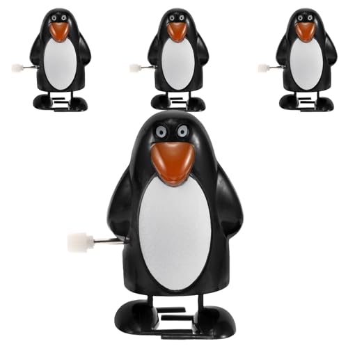 VICASKY 4 Stücke Miniatur Uhrwerk Pinguin Walking Spielzeug Plüsch Pinguin Ornamente Für Urlaub Strumpf Stuffer Weihnachten Dezember von VICASKY