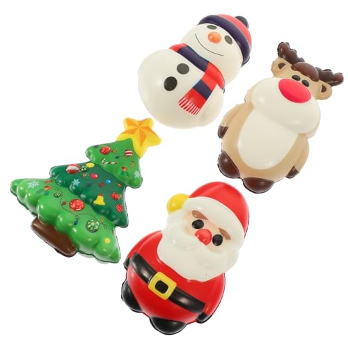 VICASKY 4 Stück Weihnachtselch Langsamer Rückprall Puppe Schaumstoffball Weihnachtsdekor Weihnachtsschmuck Weihnachtsschmuck Weihnachtsmittelstücke von VICASKY